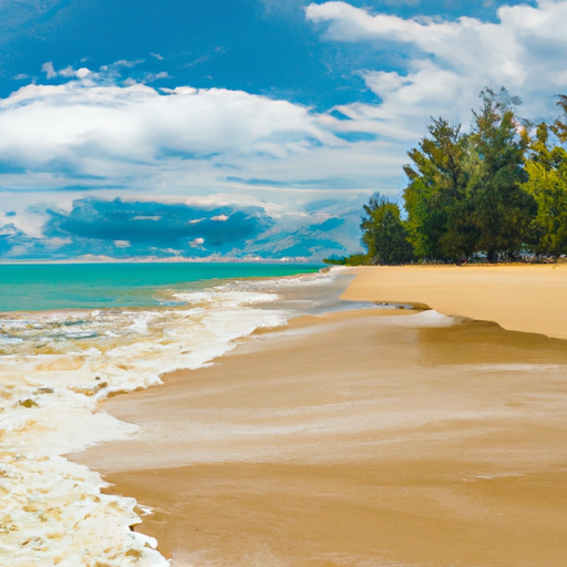 נוף פנורמי של חוף קאו לאק השליו והבתולי עם מימיו הצלולים